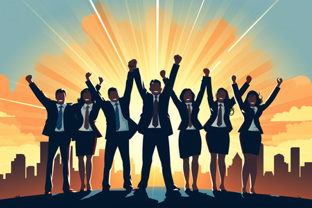 Successful Business Team. Generative AIの素材