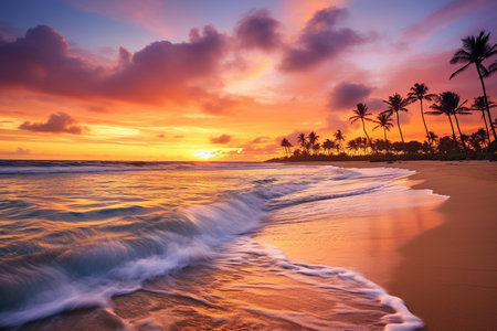 Tropical Sunset in Punta Cana. Generative AIの素材