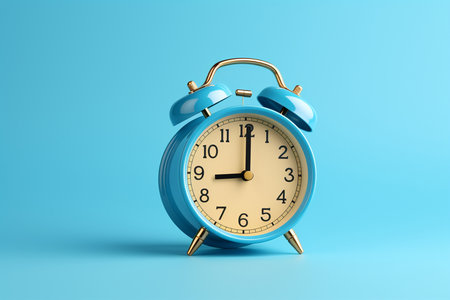 Blue Alarm Clock. Generative AIの素材