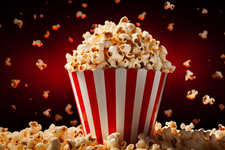 Movie Popcorn Delight. Generative AIの素材