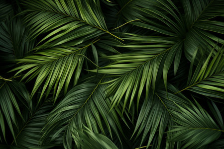Tropical Palm Leaves. Generative AIの素材