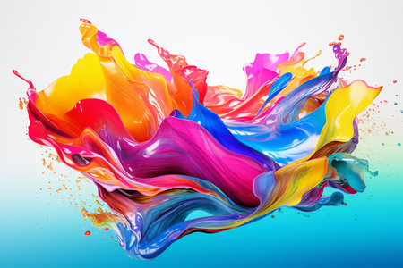 Vibrant Rainbow Paint Splash. Generative AIの素材