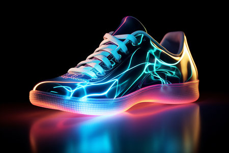 Holographic Fitness Footwear. Generative AIの素材