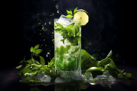 Refreshing Mojito Cocktail. Generative AIの素材