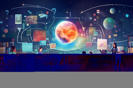 Contemporary Back-to-School Digital Background. Generative AIの素材