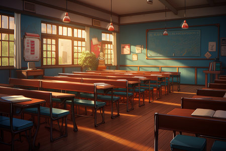 Abstract School Background. Generative AIの素材