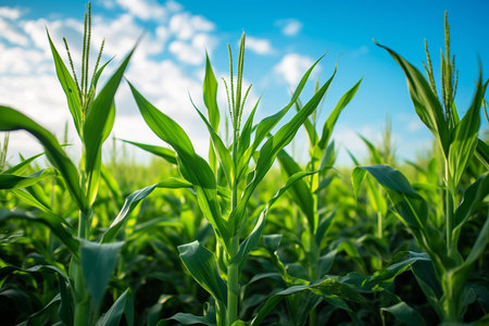 Lush Biofuel Crop Fields. Generative AIの素材