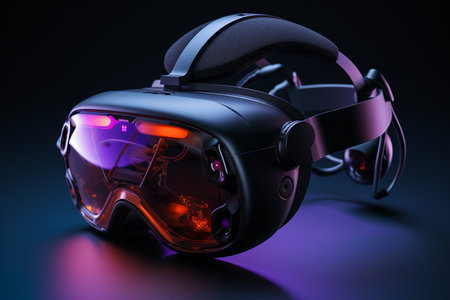 Immersive VR Gaming Headset Illustration. Generative AIの素材