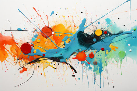 Harmonious Abstract Paint Spot Design. Generative AIの素材