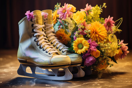 Vibrant Skateboard Podium Bouquet. Generative AIの素材