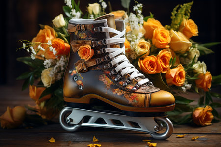 Vibrant Skateboard Podium Bouquet. Generative AIの素材