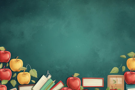 Chalkboard School Background with Elements. Generative AIの素材