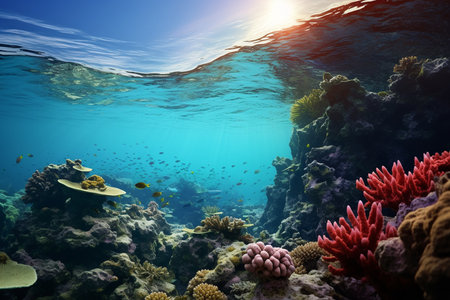 Vibrant Coral Reef Diving Expedition. Generative AIの素材