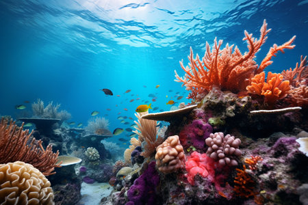 Vibrant Coral Reef Diving Expedition. Generative AIの素材