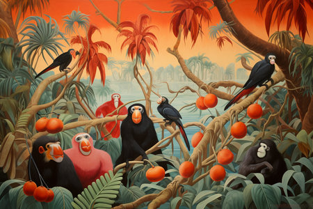 Jungle Monkey Heist. Generative AIの素材
