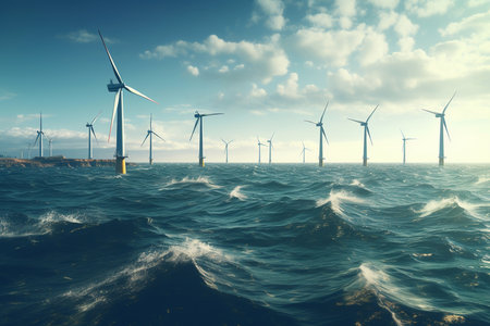 Majestic Offshore Wind Farm. Generative AIの素材