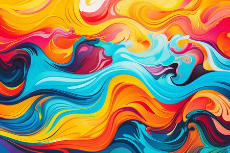 Vivid Wave Abstract Background. Generative AIの素材