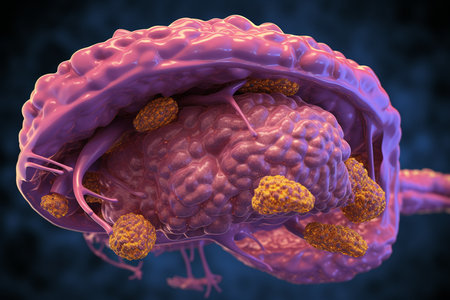 Pancreatic Cancer Anatomy Concept. Generative AIの素材