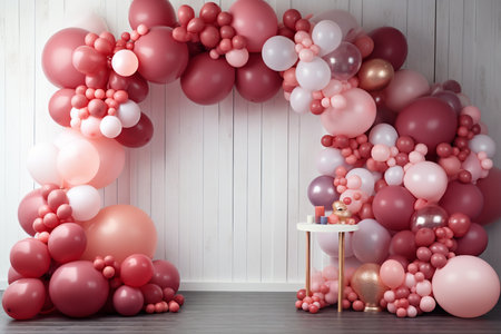 Festive Balloon Decorations. Generative AIの素材