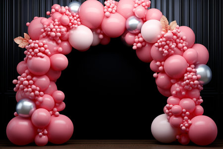 Festive Balloon Decorations. Generative AIの素材
