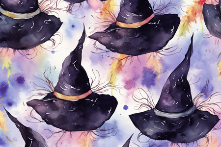 Enchanting Witch craft Watercolor. Generative AIの素材