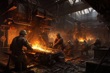 Metallurgy Crew at Work. Generative AIの素材