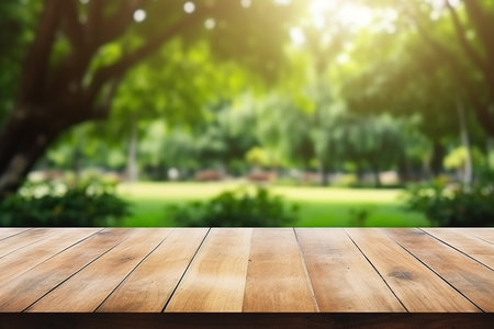 Tranquil Empty Wooden Table. Generative AIの素材