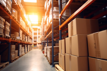 Well-Stocked Retail Warehouse. Generative AIの素材