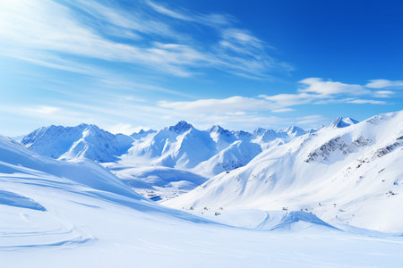 Snowy Mountain Majesty. Generative AIの素材