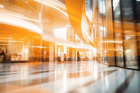 Elegant Luxury Shopping Mall Abstract with Bokeh. Generative AIの素材