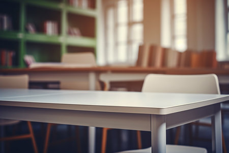 Empty Workplace Desk with White Table and Shirt. Generative AIの素材