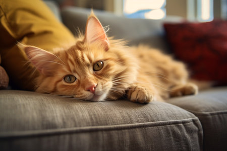 Cozy Cat Resting. Aiの素材