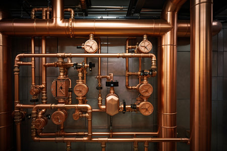 Copper Heating Pipeline. Aiの素材