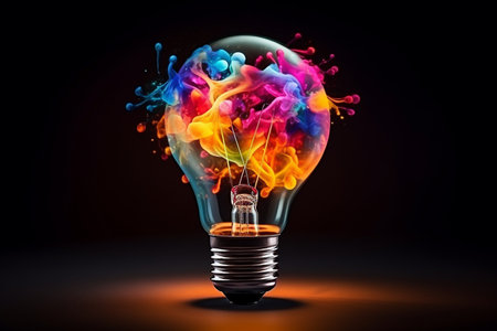 Colorful Light Bulb. Aiの素材