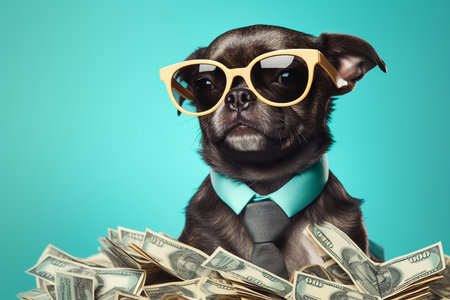 Cool Hipster Dog. Aiの素材