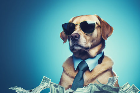 Cool Hipster Dog. Aiの素材