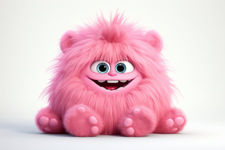 Pink Fluffy Monster. Aiの素材