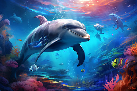 Underwater Serenity. Aiの素材
