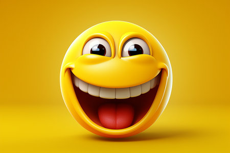 Joyful Yellow Emoji. Aiの素材
