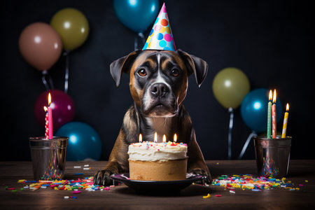 Dog Birthday. Aiの素材