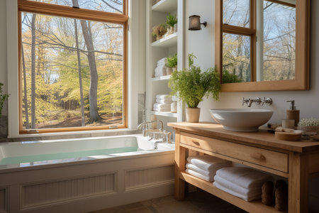 Farmhouse Bathroom. Aiの素材