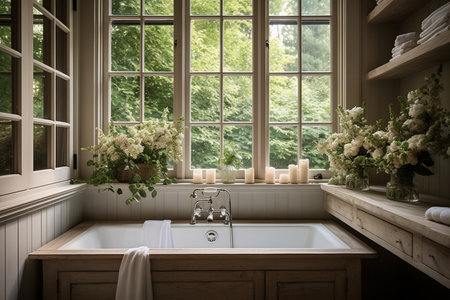 Farmhouse Bathroom. Aiの素材