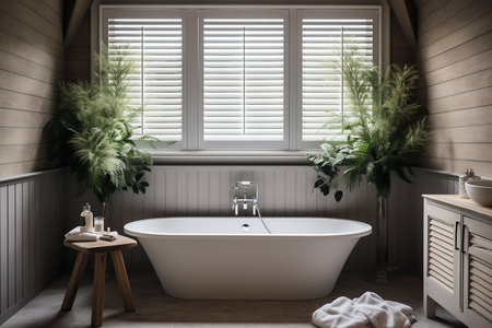 Farmhouse Bathroom. Aiの素材