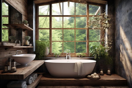 Farmhouse Bathroom. Aiの素材