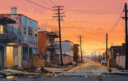 City Twilight scape. Aiの素材