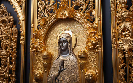 Golden Religious Icons. Aiの素材