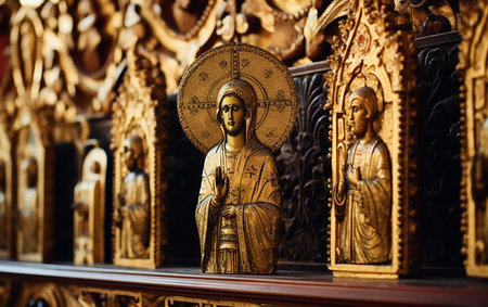 Golden Religious Icons. Aiの素材