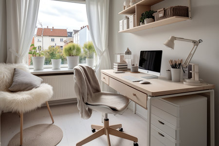 Nordic Elegance in Home Office Design. Aiの素材