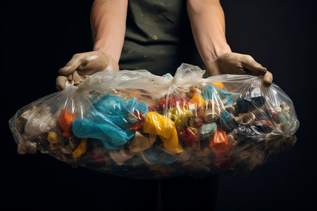 Sorting Garbage Bag with Care. Aiの素材