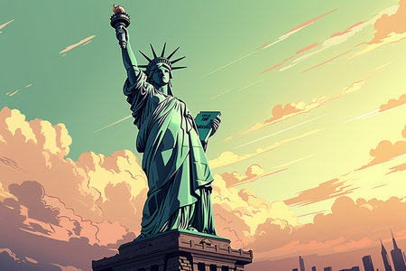 Cartoon Liberty. Aiの素材